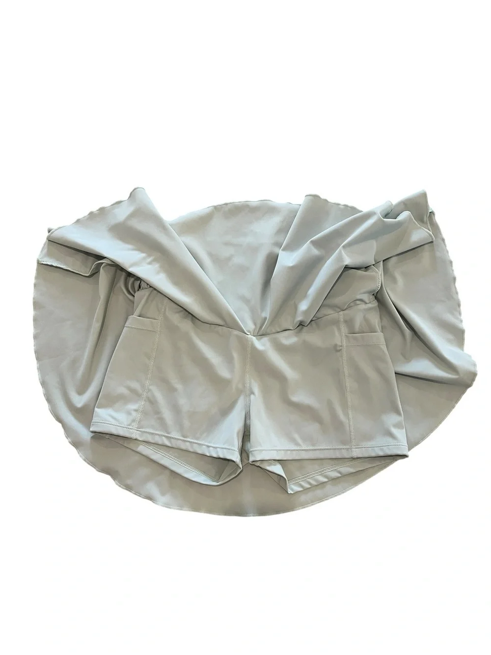 Halara Softly Zero Light Sage Green Golf Tennis Skirt w/ Crossover High Waist-S - Picture 3 of 10